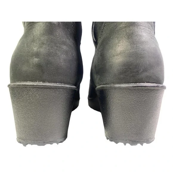 Eddie Bauer Lodge Wedge Waterproof Insulated Boot Women size 8.5 Black Leather - Picture 5 of 11